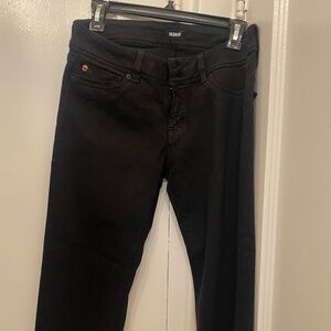 Hudson Black Denim Stretch Cropped Jeans